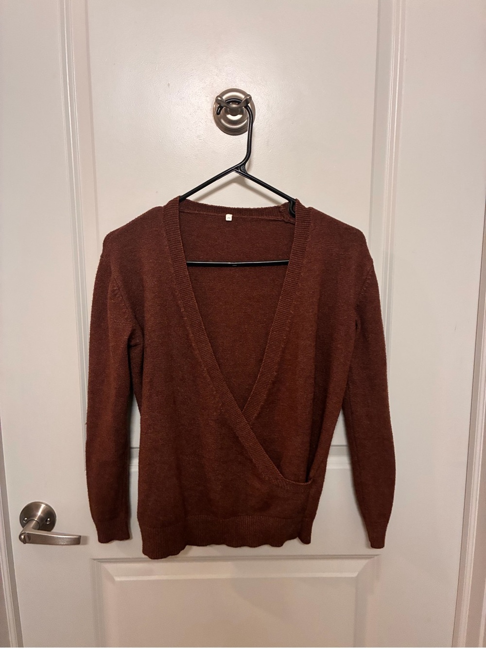 Amazon Brown Deep V-Neck Wrap Sweater